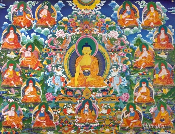 Neden Chakchod — Veneration of Buddha Shakyamuni and the 16 Arhats