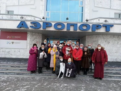 A Delegation of Kalmykia Led by the Shajin Lama Arrives in the Republic of Tuva