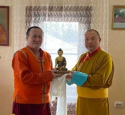 Shajin Lama of Kalmykia Telo Tulku Rinpoche Meets with Hambo Lama of Buryatia Damba Ayusheev