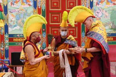 The celebration of Burkhn Bagsh Hüvlhän Üzülsn Ödr (Day of the Manifestation of the Miraculous Powers of Buddha Shakyamuni) was held at the Central Khurul of Kalmykia