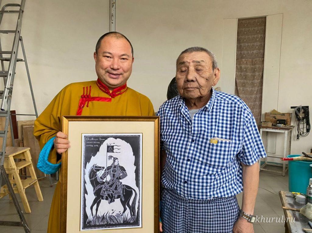 Shajin Lama of Kalmykia Telo Tulku Rinpoche met with Honored Artist of Russia Vladimir Vaskin