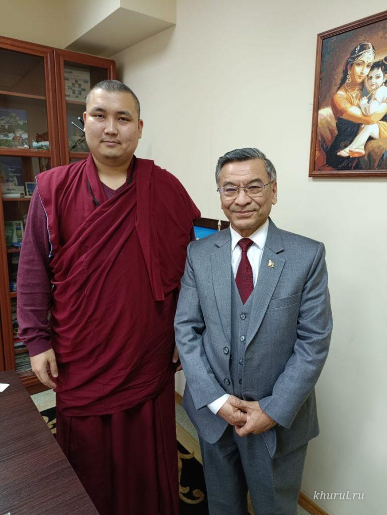 The Ambassador Extraordinary and Plenipotentiary of Nepal to the Russian Federation to visit Kalmykia at the invitation of the Central Khurul