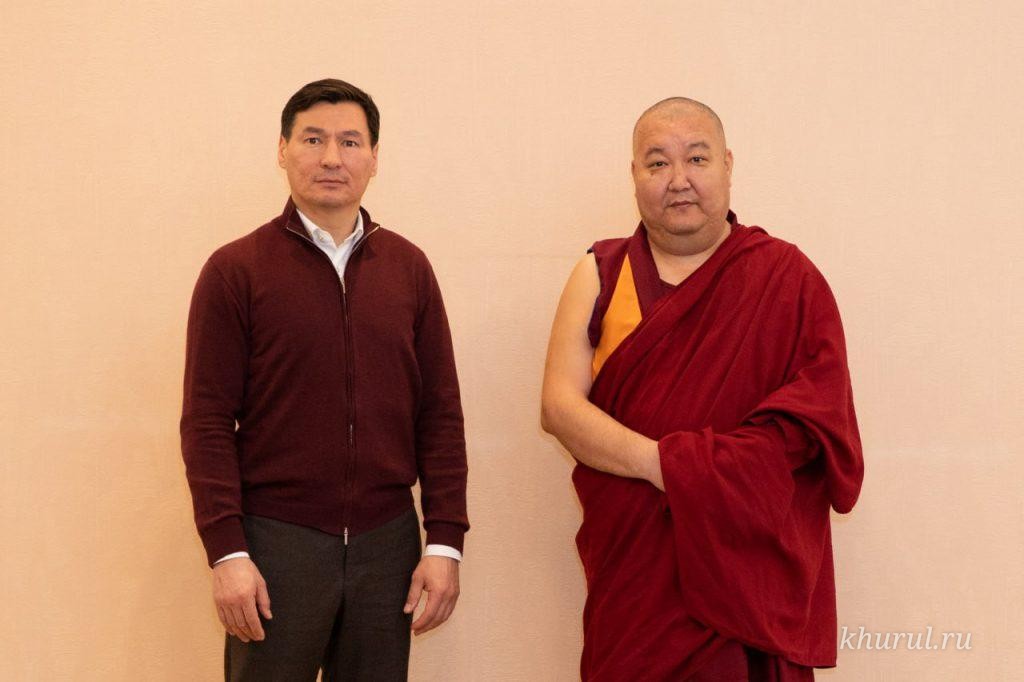 Head of the region Batu Khasikov congratulated Shajin Lama Tenzin Choydak on his appointment to a responsible post.