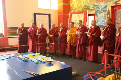 Construction of a sand mandala has begun in Elista