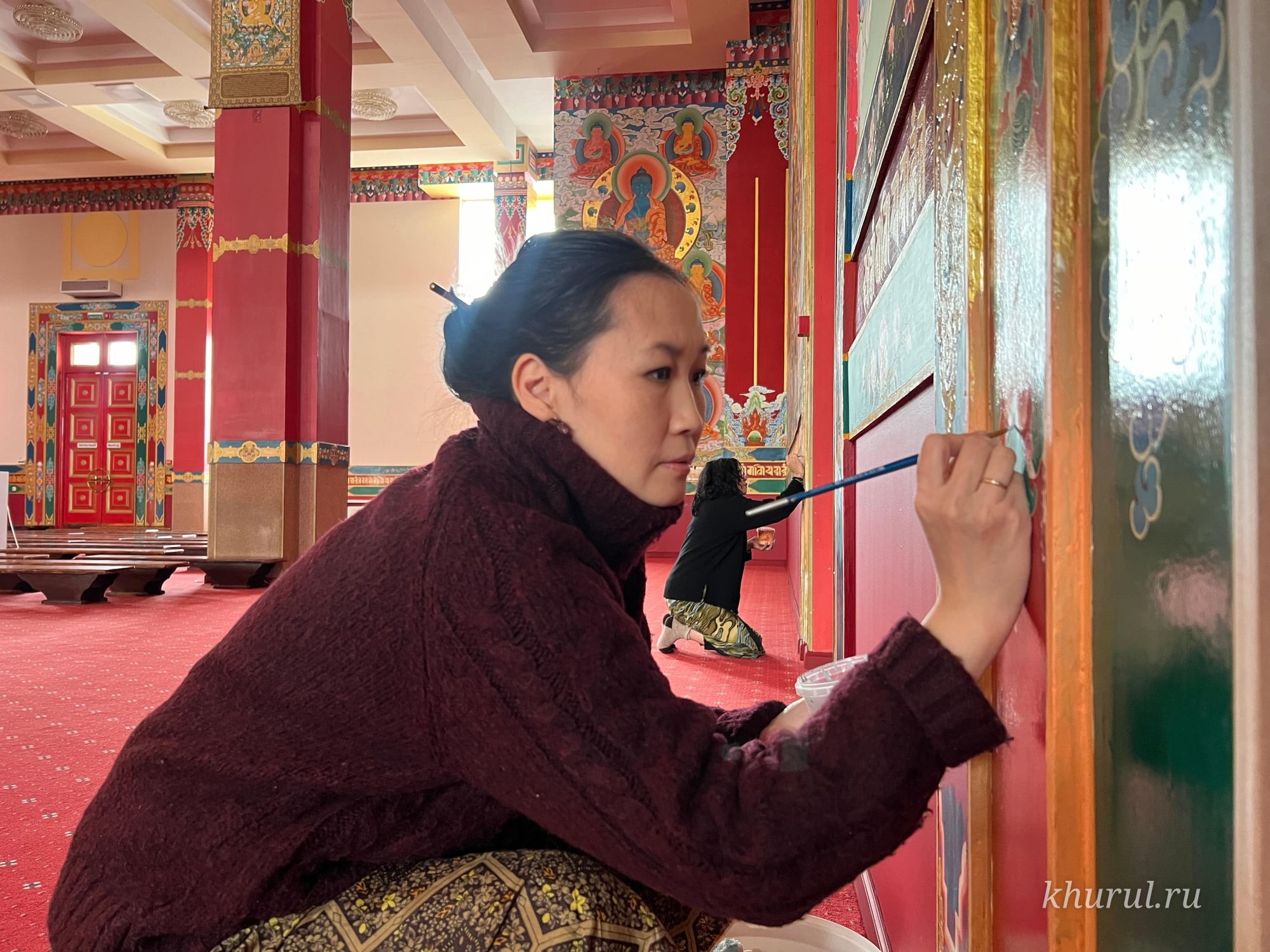 Restoration of Wall Mantras, Drawings, and Ornaments Begins in the Dugan of the Central Khurul