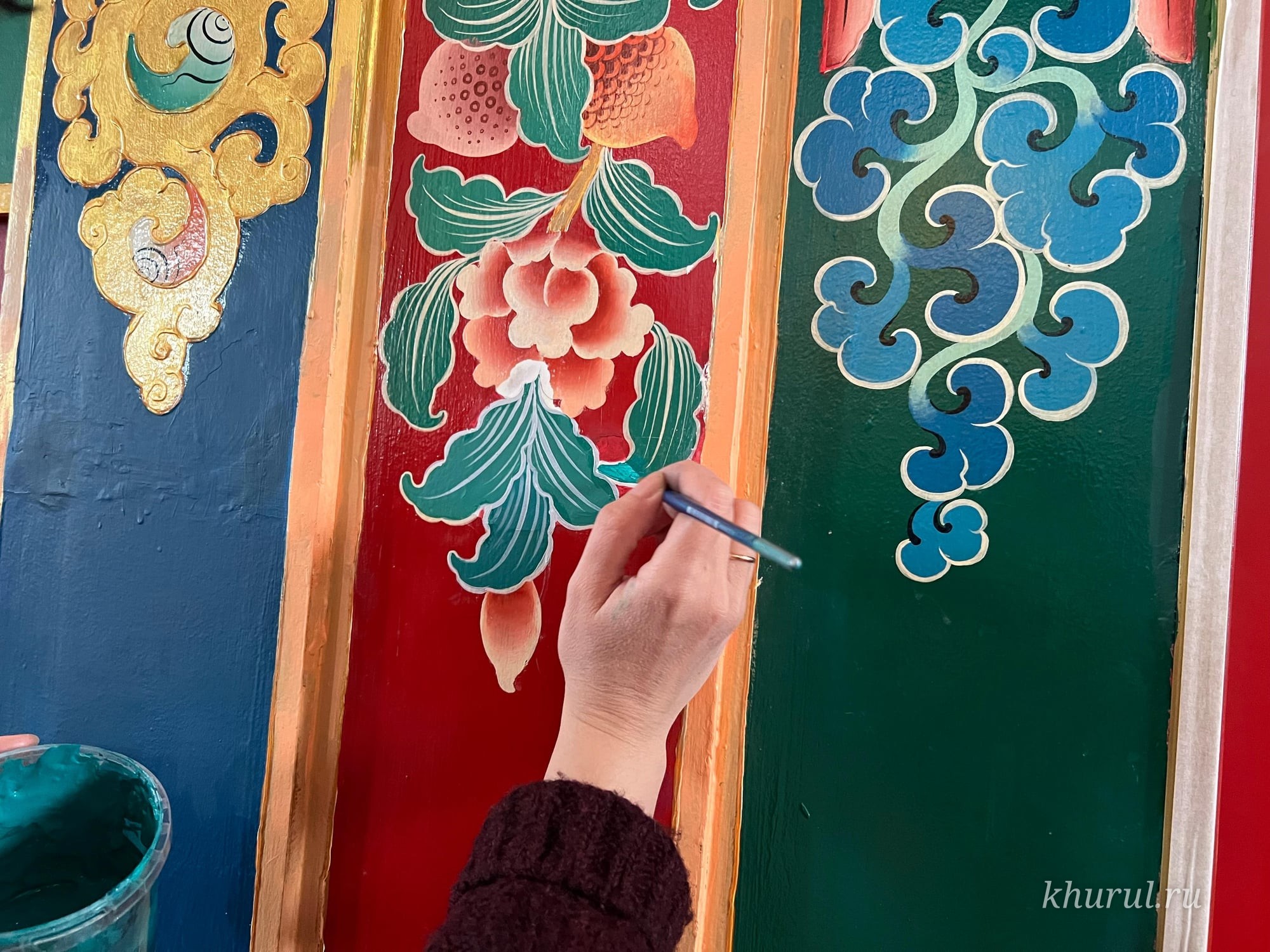 Restoration of Wall Mantras, Drawings, and Ornaments Begins in the Dugan of the Central Khurul