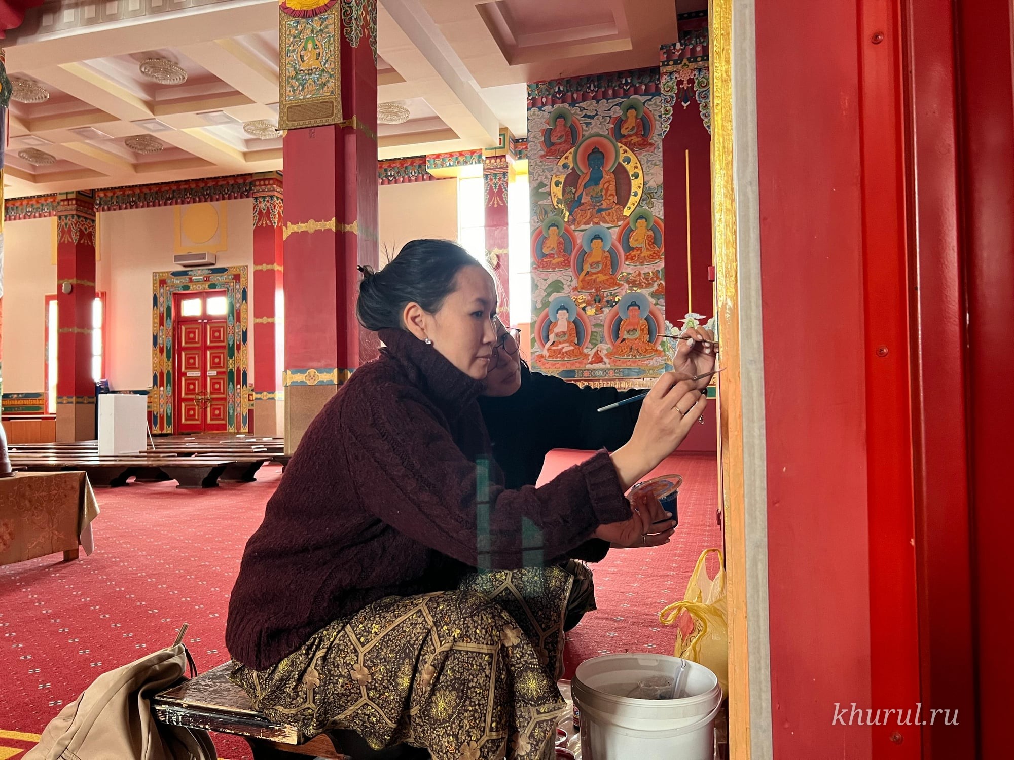 Restoration of Wall Mantras, Drawings, and Ornaments Begins in the Dugan of the Central Khurul