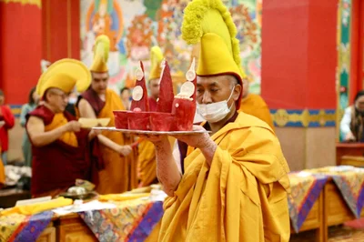 Festive rituals began at “The Golden Abode of Buddha Shakyamuni” at 5:00 a.m.