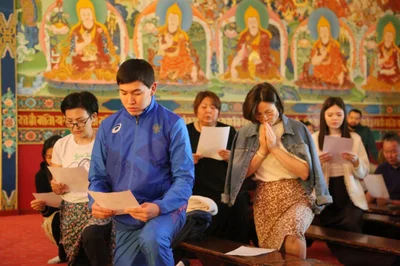 The Shajin Lama of Kalmykia Bestowed Vows on the Faithful on the First Day of Urs Sar