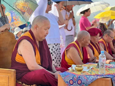 In Honor of His Holiness’ Birthday, the Monastic Sangha of Kalmykia Held the “Sangsol” Ritual