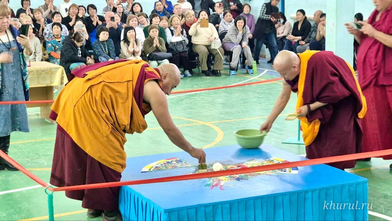 A Medicine Buddha Sand Mandala Was Built in the Village of Tsagan Aman, Yustinsky District