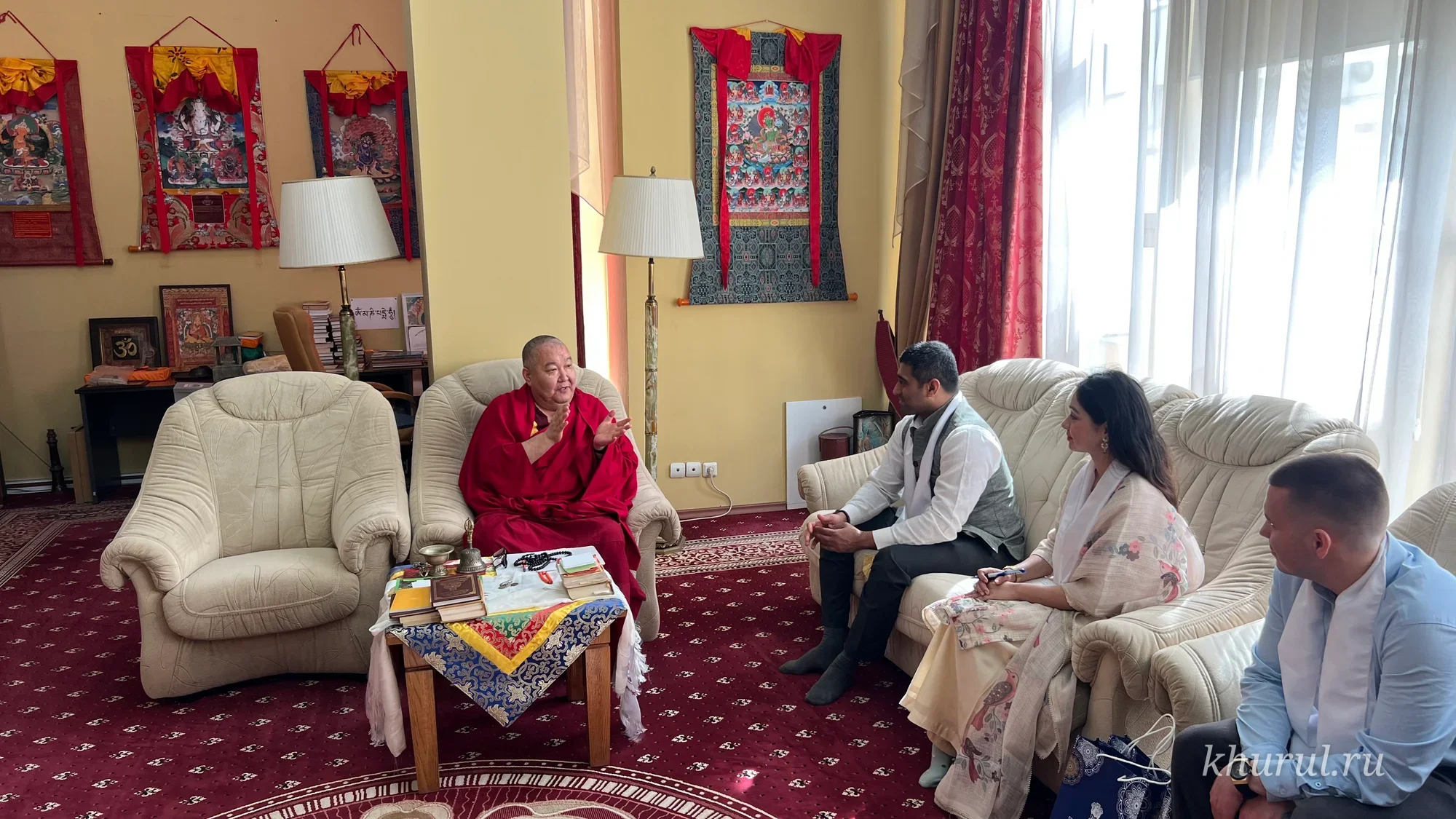 Meeting of the Shajin Lama of Kalmykia with a Delegation from the Consulate General of India
