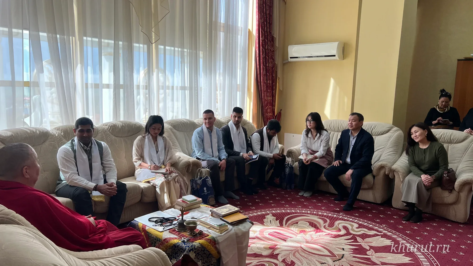 Meeting of the Shajin Lama of Kalmykia with a Delegation from the Consulate General of India