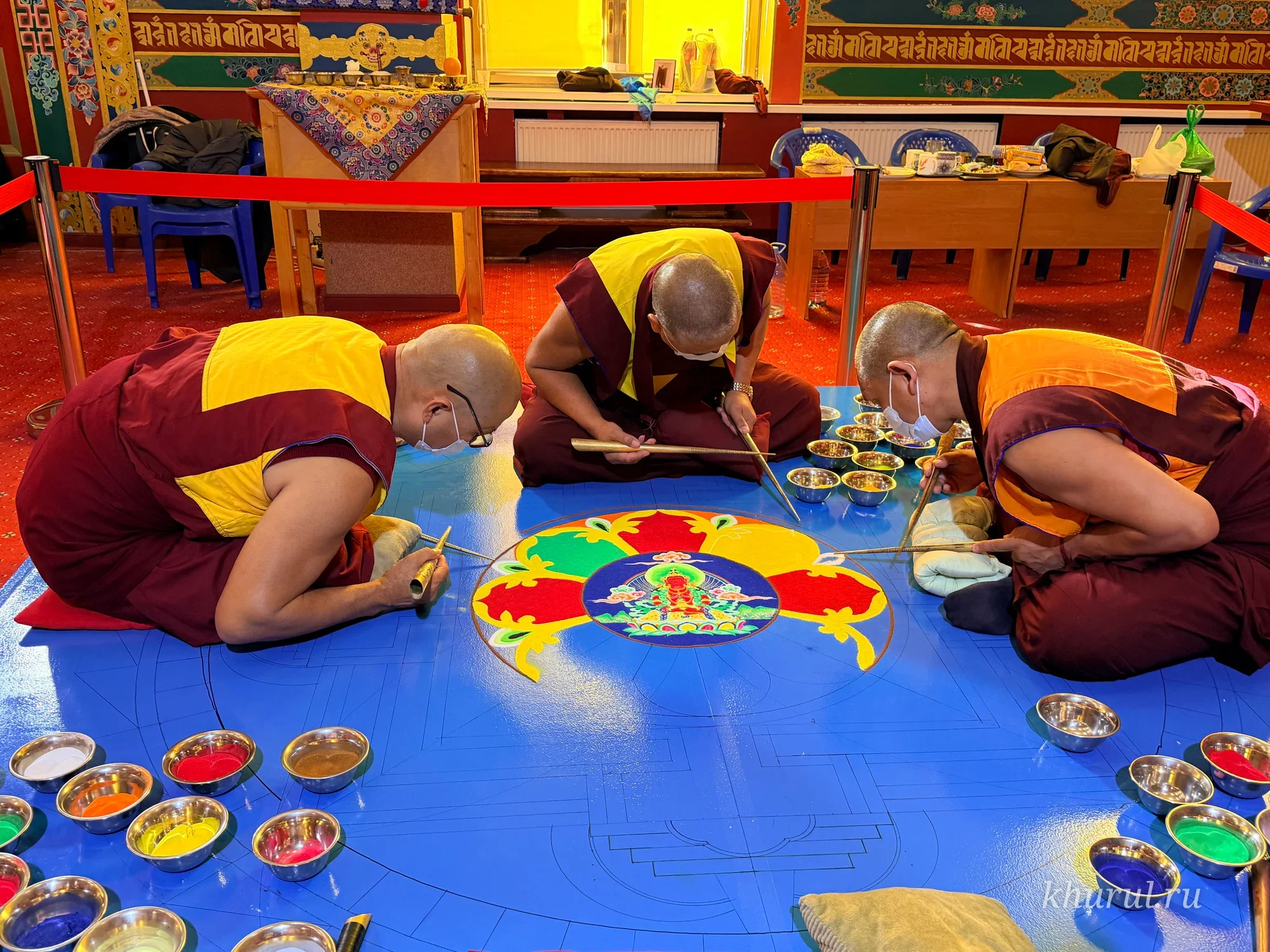 Construction of the Buddha Amitayus mandala continues at the Central Khurul.