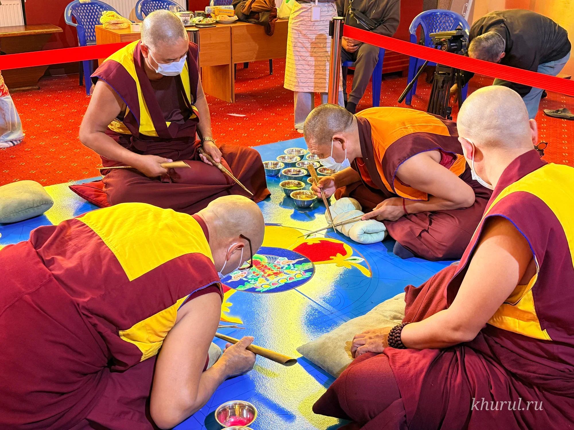 Construction of the Buddha Amitayus mandala continues at the Central Khurul.