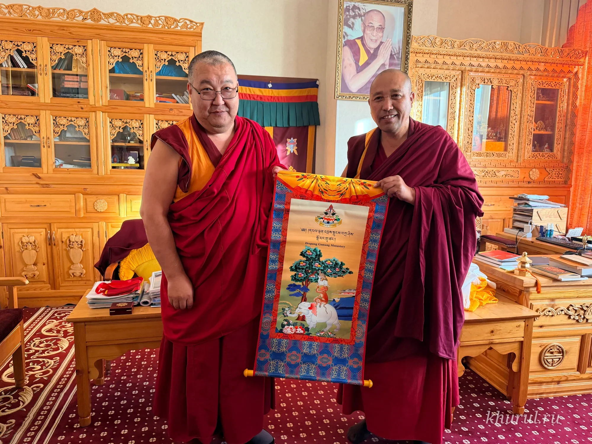 Shajin Lama of Kalmykia Welcomes a Delegation of Monks from Drepung Gomang